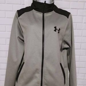 Under Armour Storm Fleece Jacket Gray Zip Pockets Loose Fit Size Small